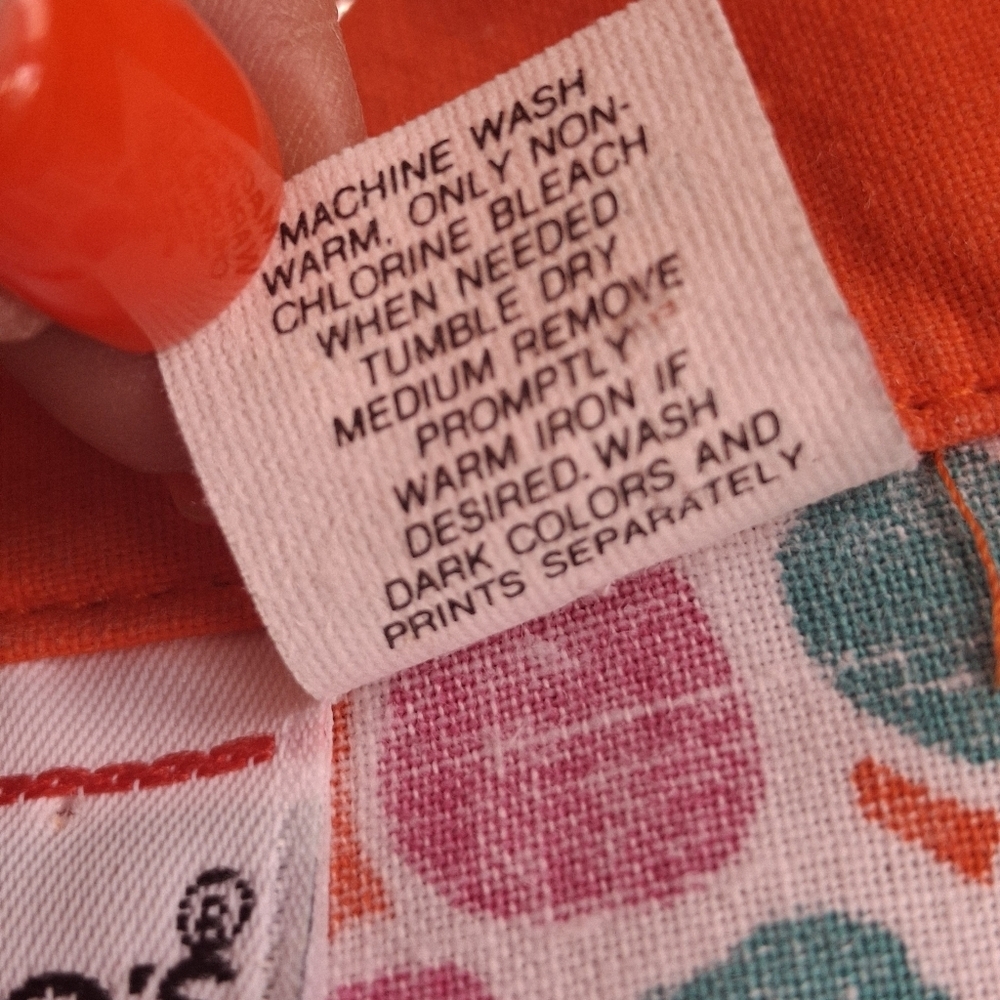 Palmetto's Hawaiian Orange Button Short Sleeve Summer Blouse Women Size Medium - Picture 10 of 11
